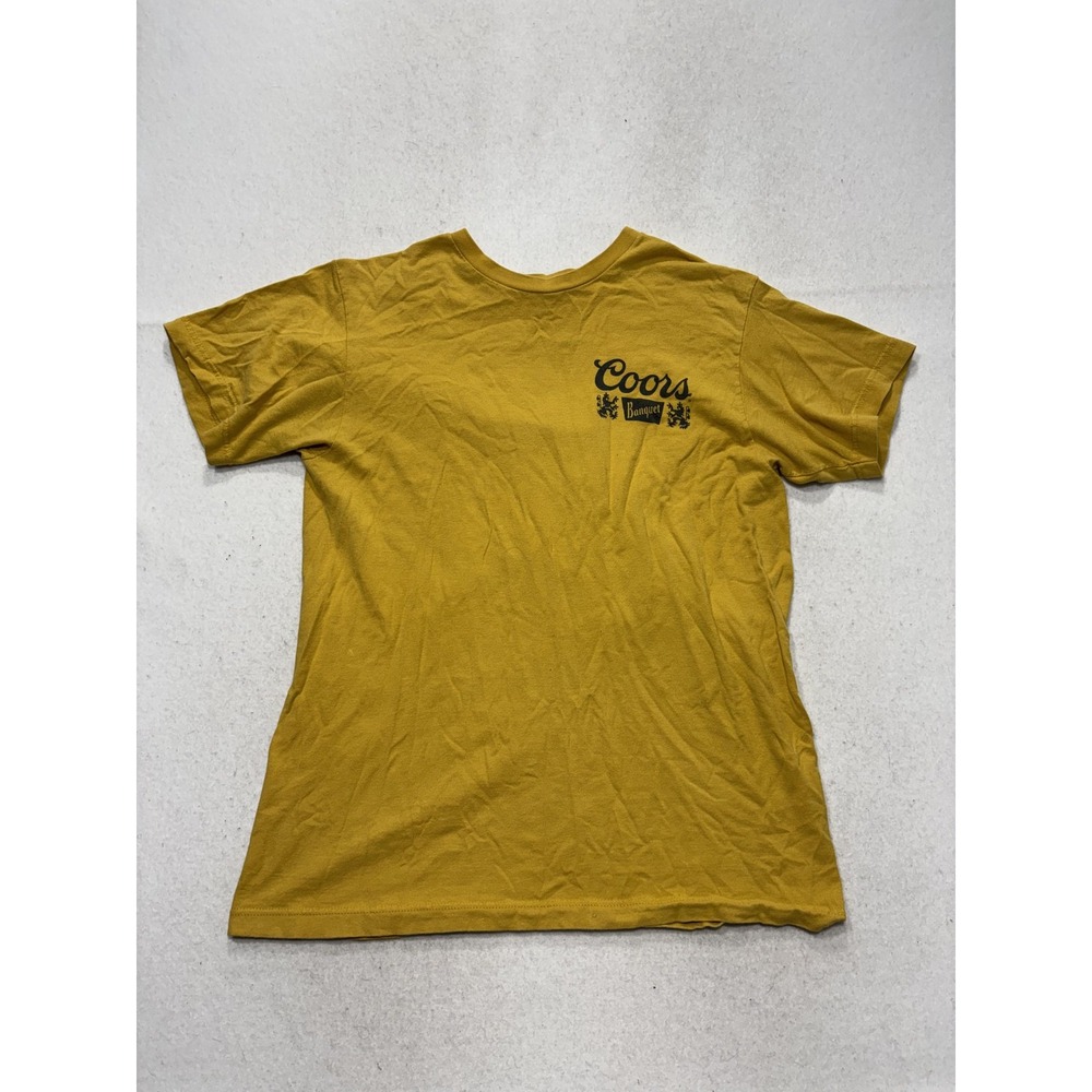 Tee Luv Shirt Mens Medium Yellow Coors Banquet Beer Golden Colorado Graphic Tee